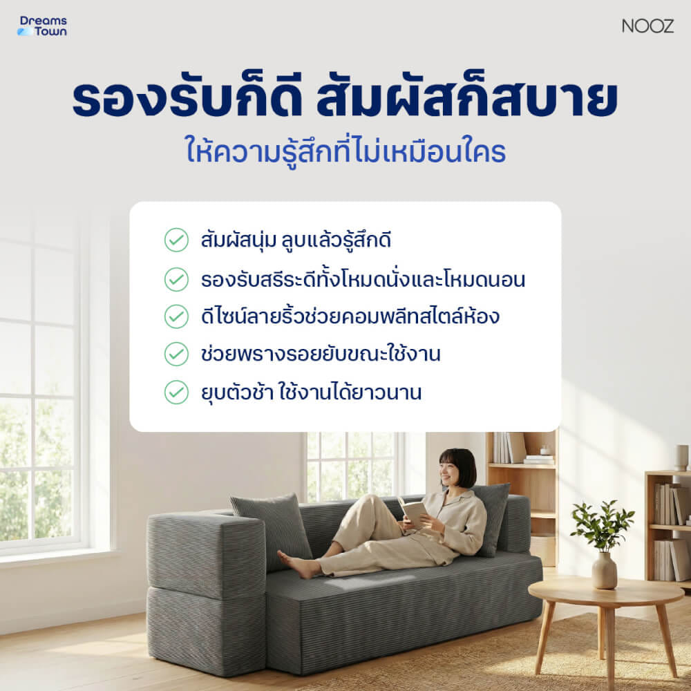 โซฟาเบด 2 IN 1 NOOZ SOFA BED สีเทา_5